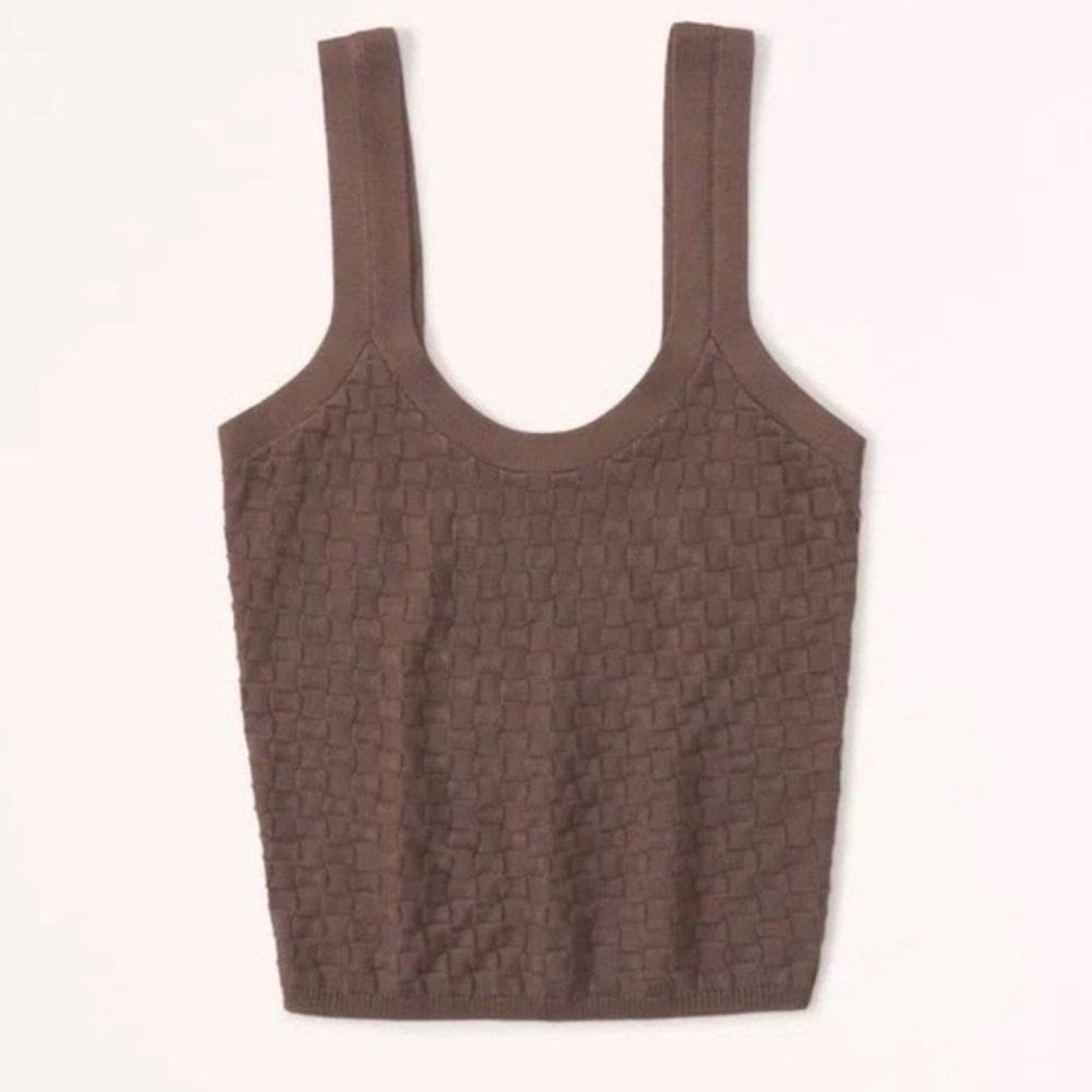 Abercrombie and Fitch Checkered Knit Brown Tank Top